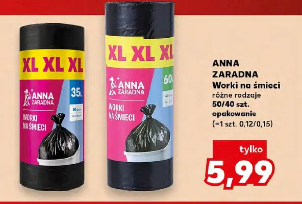 Worki na śmieci XL 60 l Anna Zaradna promocja w Kaufland