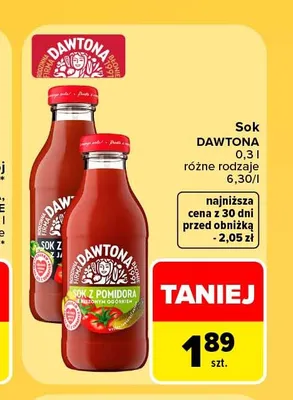 Sok z pomidorów Dawtona promocja w Carrefour