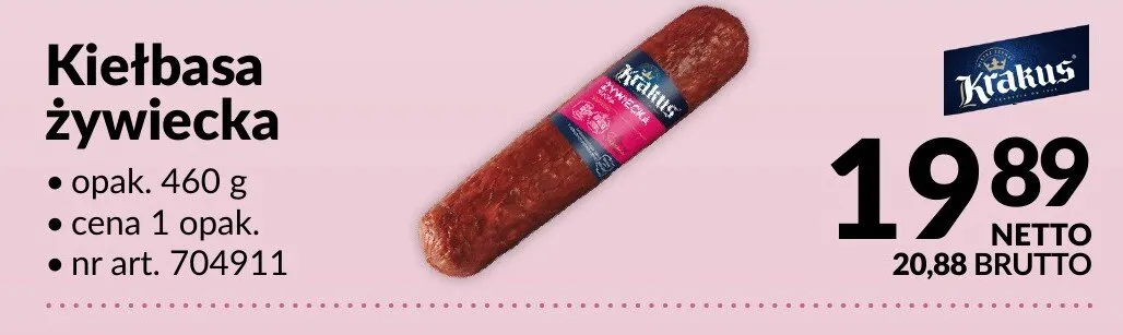 Kiełbasa żywiecka Krakus promocja w Makro