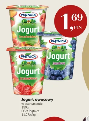 Jogurt truskawkowy Piątnica promocja w Market Point