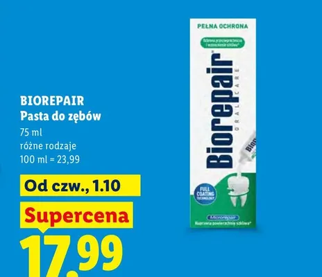 Pasta do zębów Biorepair promocja w Lidl