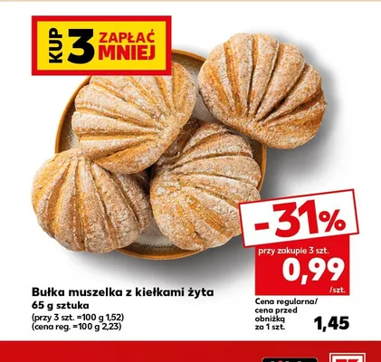 Bułka muszelka z kiełkami żyta promocja w Kaufland