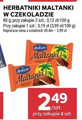 Herbatniki maltanki w czekoladzie promocja w Stokrotka