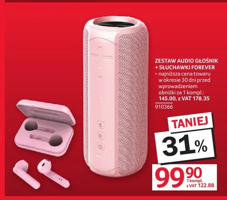 Zestaw audio głośnik + słuchawki Forever promocja w Selgros