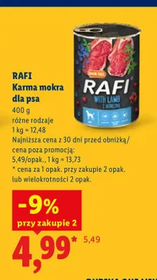 Karma mokra dla psa Rafi promocja w Lidl