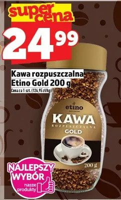 Kawa rozpuszczalna Etino Gold 200g promocja w TOPAZ