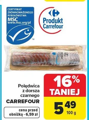 Polędwica z dorsza czarnego promocja w Carrefour