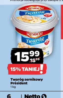 Twaróg sernikowy Président promocja w Netto