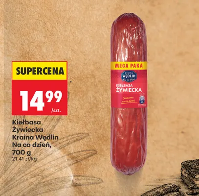 Kiełbasa żywiecka Kraina Wędlin Na co dzień promocja w Biedronka