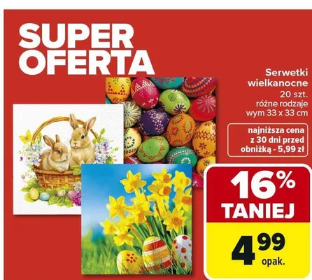 Serwetki wielkanocne promocja w Carrefour