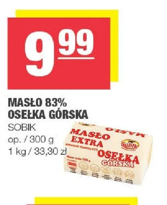 Masło 83% Osełka Górska Sobik promocja w SPAR