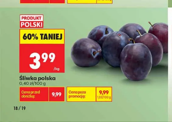 Śliwka polska promocja w Biedronka