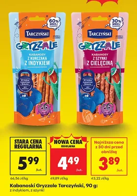 Kabanosy Gryzzale z indykiem promocja w Biedronka