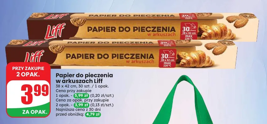 Papier do pieczenia w arkuszach Liff promocja w Dino