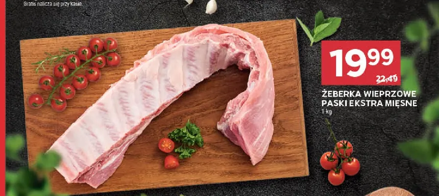 Żeberka wieprzowe paski ekstra mięsne promocja w Stokrotka