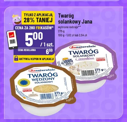 Twaróg solankowy z czosnkiem Janaturalnie Jana promocja w POLOmarket