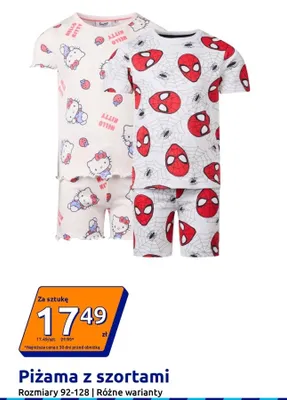 Piżama z szortami Hello Kitty rozmiary 92-128 promocja w Action