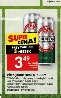 Piwo jasne Beck's promocja w Twój Market