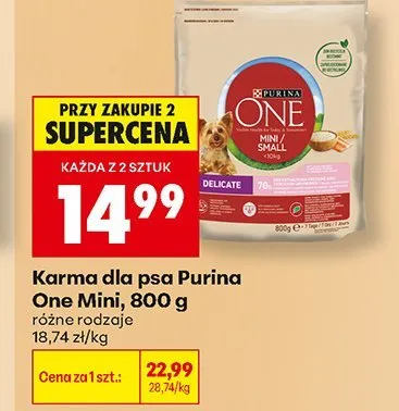 Karma dla psa Purina One Mini promocja w Biedronka