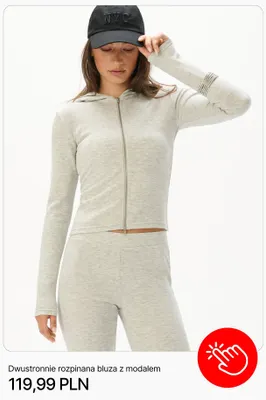 Dwustronnie rozpinana bluza z modalem Cropp promocja w Cropp