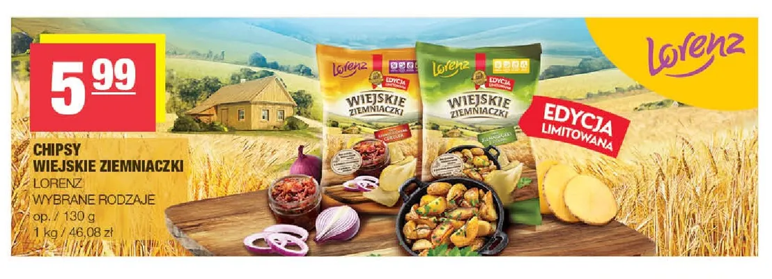 Chipsy Wiejskie Ziemniaczki Lorenz promocja w SPAR