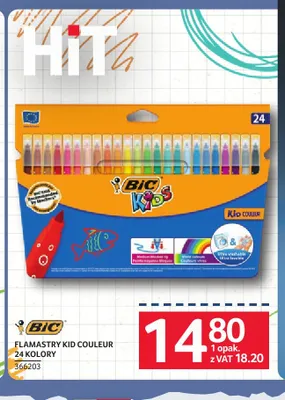 Flamastry BIC Kid Couleur 24 kolory promocja w Selgros