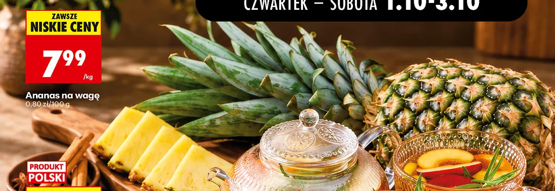 Ananas na wagę promocja w Biedronka