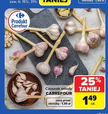Czosnek młody Carrefour promocja w Carrefour Market