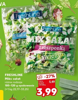 Mix sałat z roszponką świeży FreshLine promocja w Kaufland