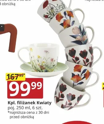 Komplet filiżanek Kwiaty promocja w Prymus AGD