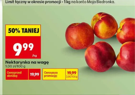 Nektarynka na wagę promocja w Biedronka