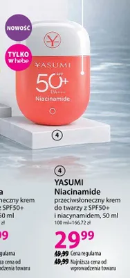 Krem przeciwsłoneczny do twarzy z SPF50+ i niacynamidem Niacinamide promocja w Hebe