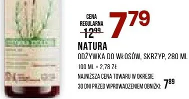 Odżywka do włosów skrzyp Natura promocja w Drogerie Natura