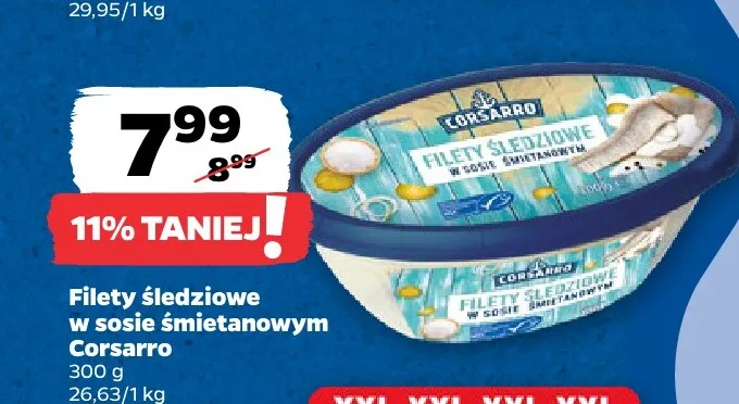 Filety śledziowe w sosie śmietanowym Corsarro promocja w Netto