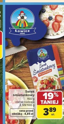 Serek śmietankowy bruschetta Łowicz promocja w Carrefour