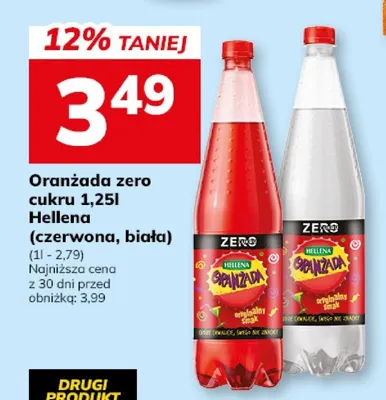 Oranżada zero cukru 1,25l Hellena (czerwona, biała) promocja w Hitpol