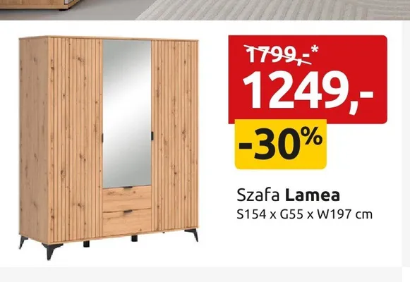 Szafa Lamea S154 x G55 x W197cm promocja w Black Red White