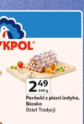 Parówki z piersi indyka Bianka Indykpol promocja w Auchan