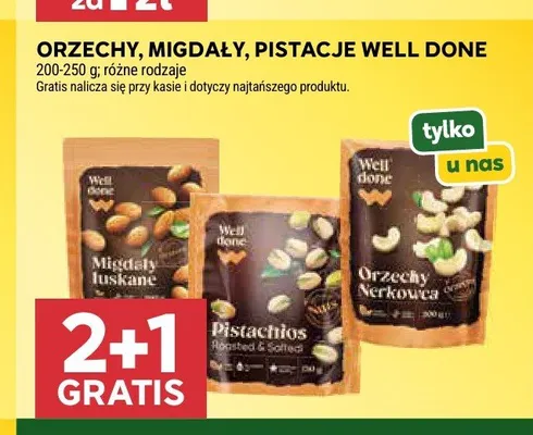 Migdały łuskane Well Done promocja w Stokrotka