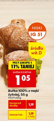 Bułka 100% z mąki żytniej promocja w Biedronka