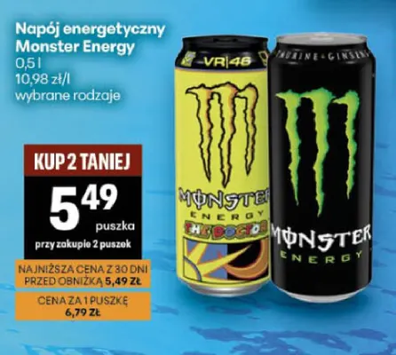 Napój energetyczny Monster Energy promocja w Delikatesy Centrum