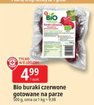Bio buraki czerwone gotowane na parze promocja w Leclerc