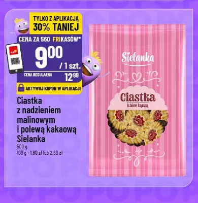 Ciastka z nadzieniem malinowym i polewą kakaową Sielanka promocja w POLOmarket