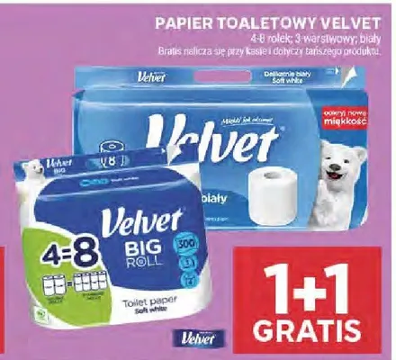 Papier toaletowy Velvet biały 3-warstwowy promocja w Stokrotka