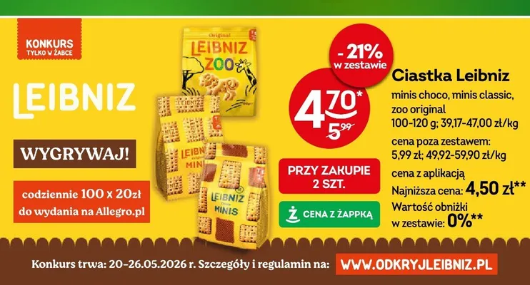 Ciastka Leibniz minis choco 100-120g promocja w Żabka