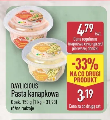 Pasta kanapkowa DAYLICIOUS promocja w Aldi