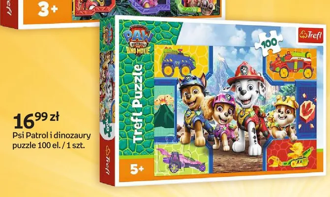 Puzzle Psi Patrol i dinozaury Trefl 100 el. promocja w Empik