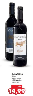 Wino czerwone El Carisma Valdepenas promocja w Kaufland