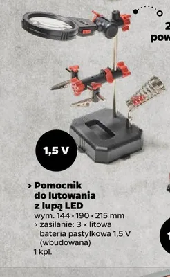 Pomocnik do lutowania z lupą LED Techliner promocja w Netto