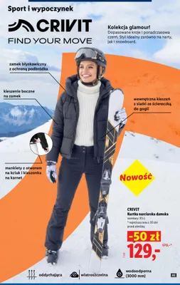 Kurtka narciarska damska Crivit promocja w Lidl